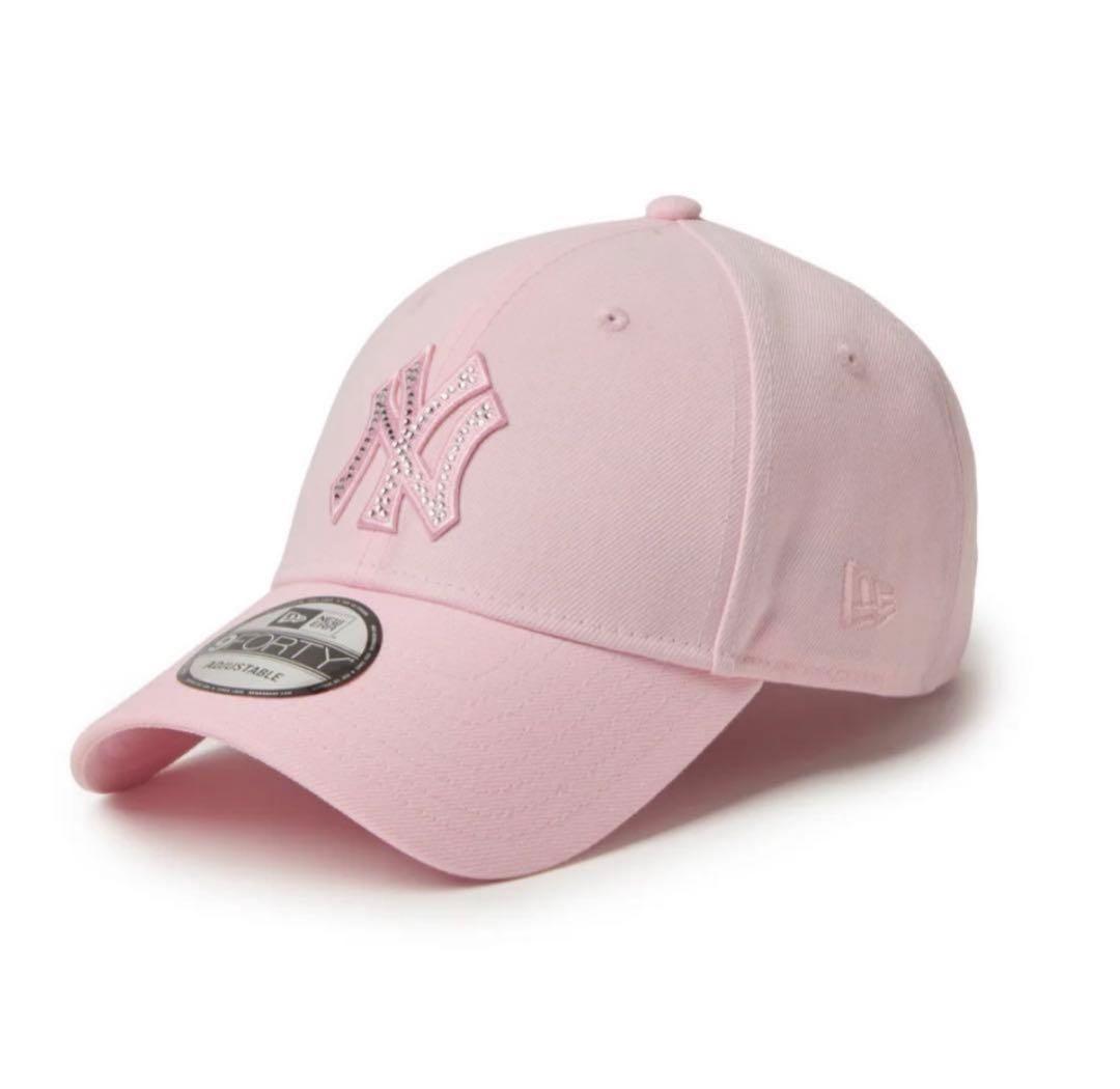 ニューエラ　9FORTYRHINESTONE ニューヨークヤンキース　ピンク