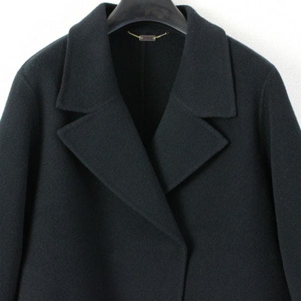 5.5万♡自由区　富岡佳子さん着♡ウールリバーショートコート38♡ブラック