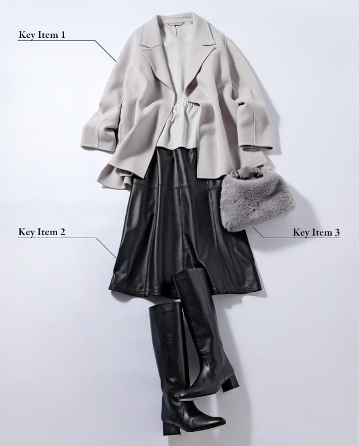 5.5万♡自由区　富岡佳子さん着♡ウールリバーショートコート38♡ブラック