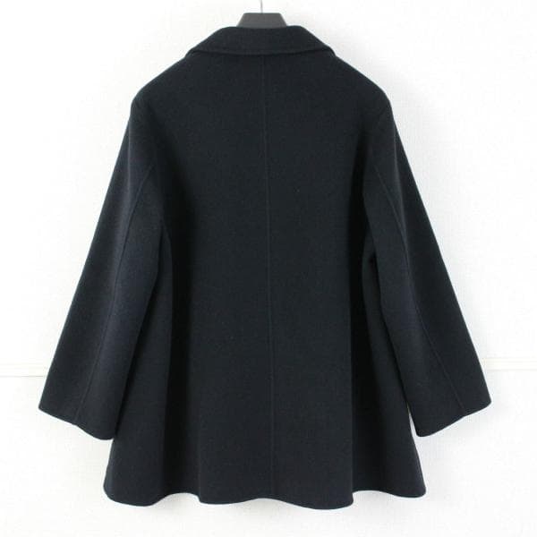 5.5万♡自由区　富岡佳子さん着♡ウールリバーショートコート38♡ブラック