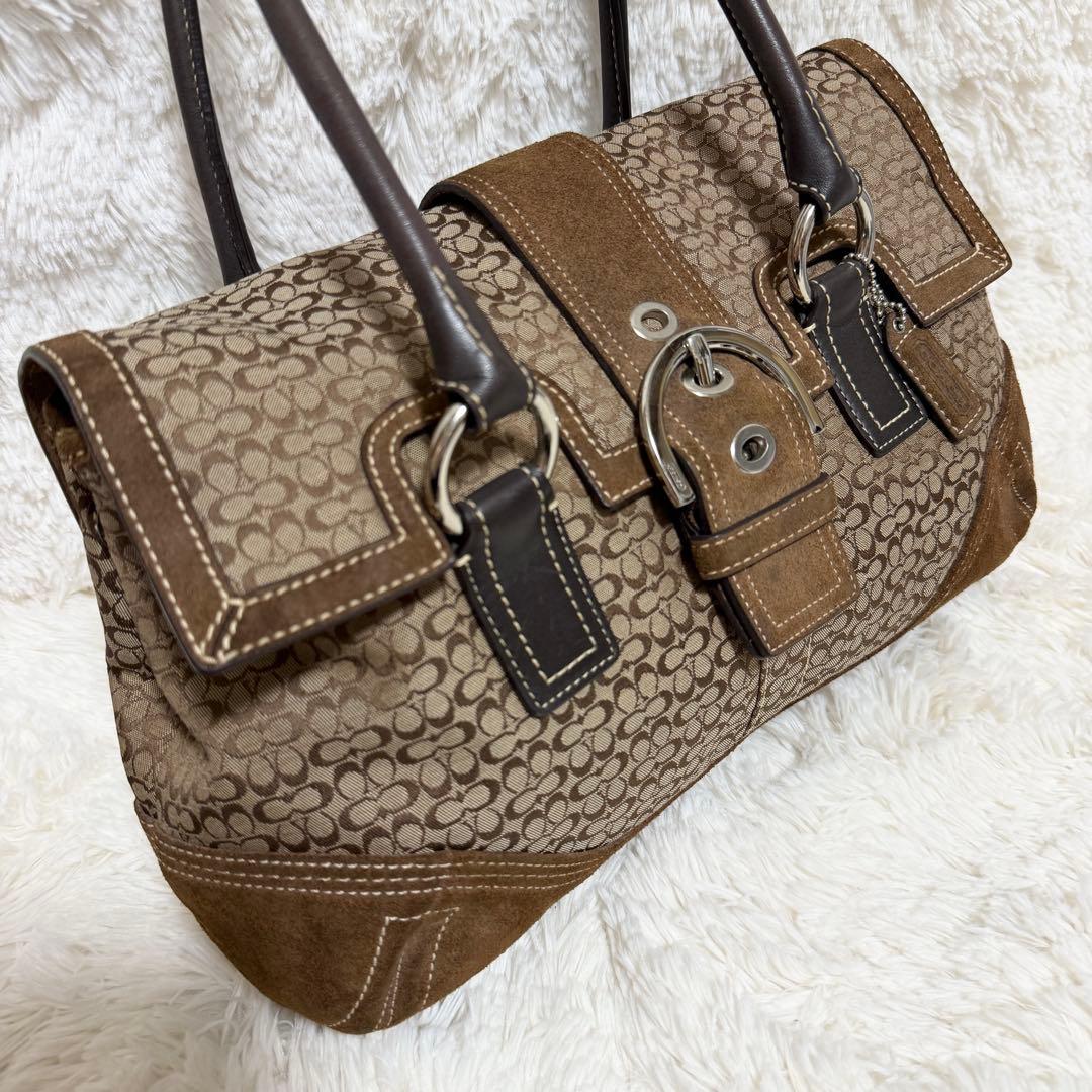 coach ソーホー　スエード　ハンドバッグ　ミング　シグネチャー
