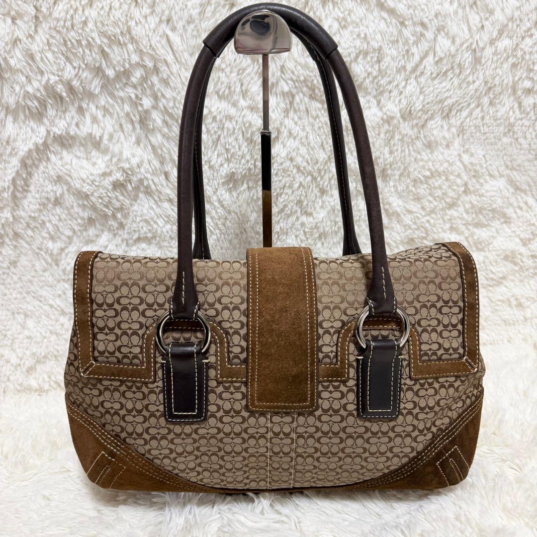coach ソーホー　スエード　ハンドバッグ　ミング　シグネチャー