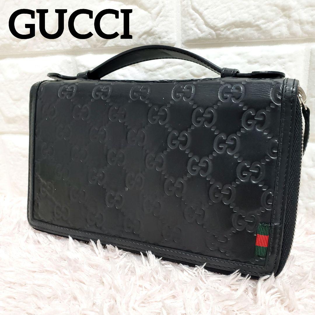 GUCCI グッチ シマシェリーライン ダブルファスナーオーガナイザー美品