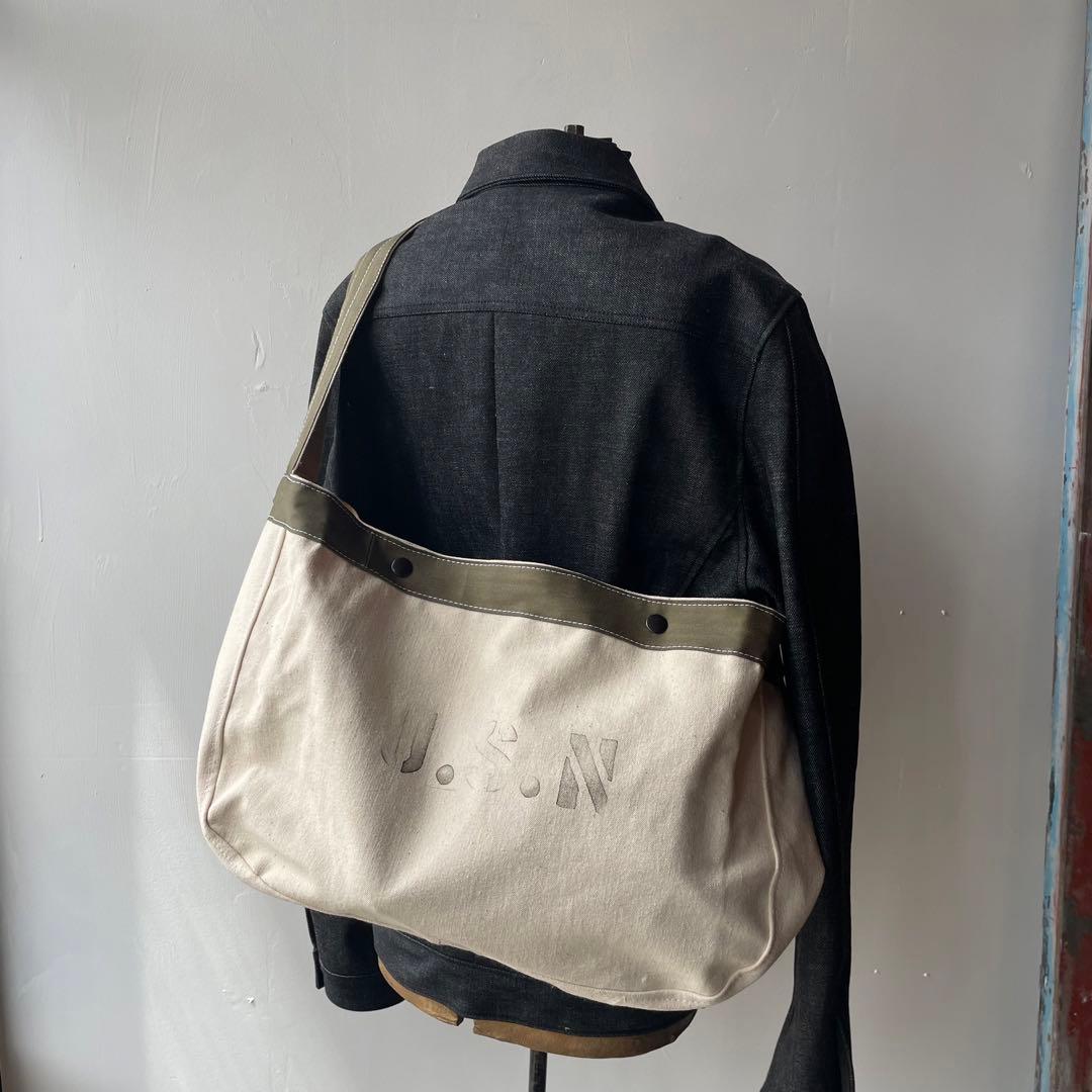 【U.S.N.】ビンテージ　ニュースペーパーバッグ　ミリタリー　アメリカ軍