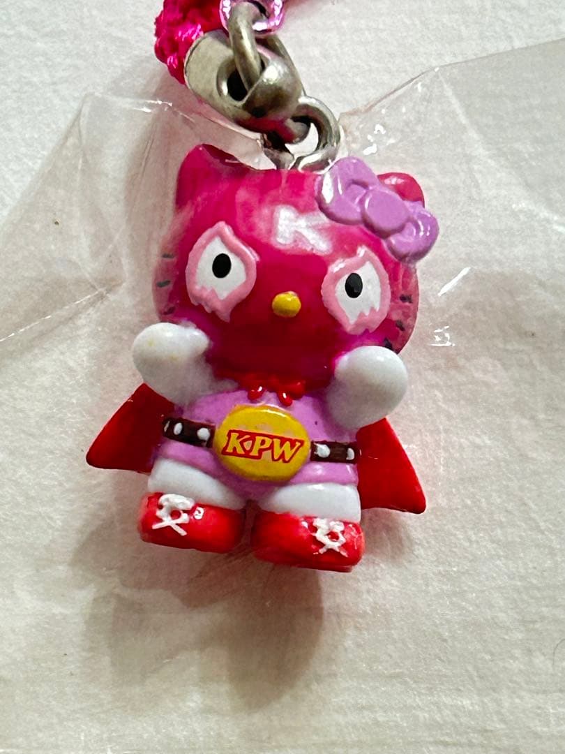 ハローキティ 全日本 プロレス 覆面レスラー 根付け ストラップ 2種セット
