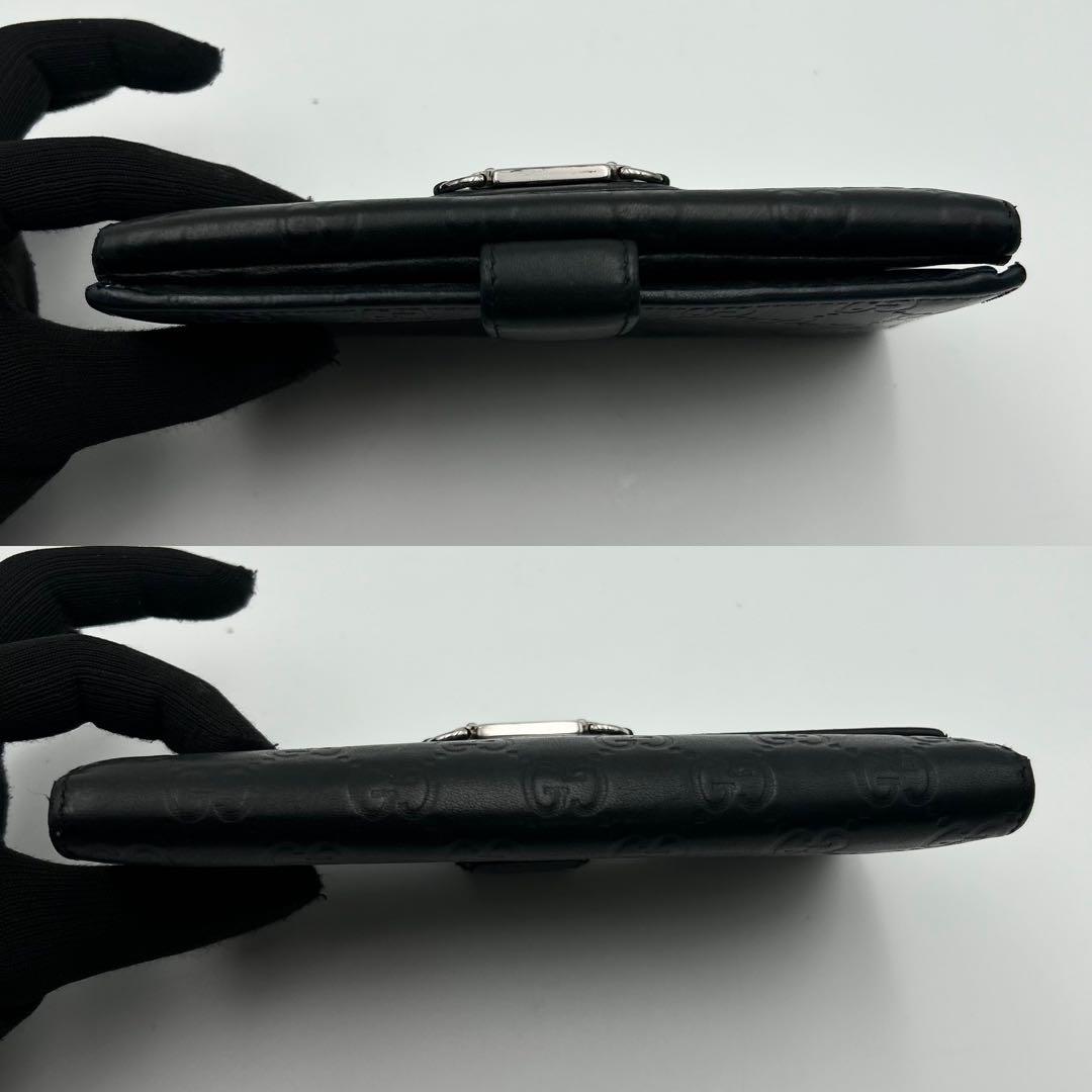 箱付✨ グッチ 長財布 シマ GG レザー ブラック メタルロゴ GUCCI