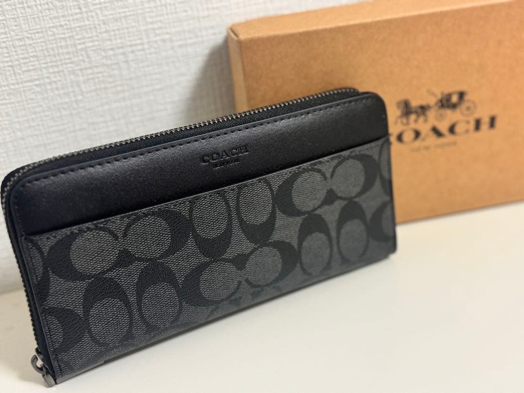 COACH 長財布 新品 ブラックお札入れ 小銭入れ 限定品