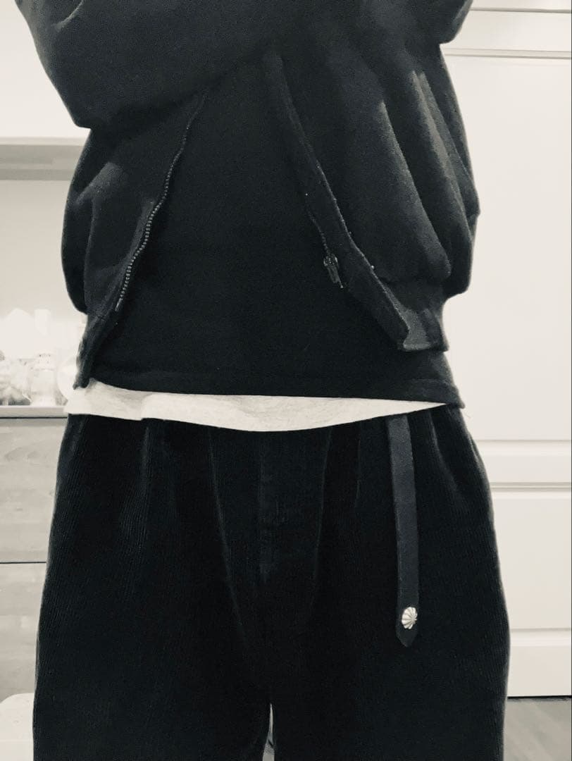 【ハンドメイド】　【オーダーメイド】ナローベルト　シルバーコンチョ　ブラック