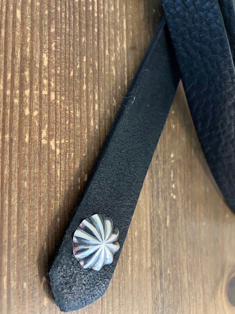 【ハンドメイド】　【オーダーメイド】ナローベルト　シルバーコンチョ　ブラック