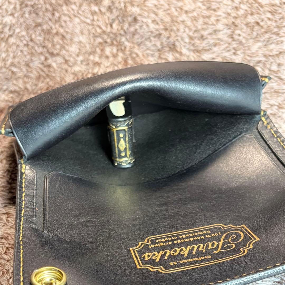 YAMATO ◎柔らかい二つ折りシャグポーチ.牛スムース革◎