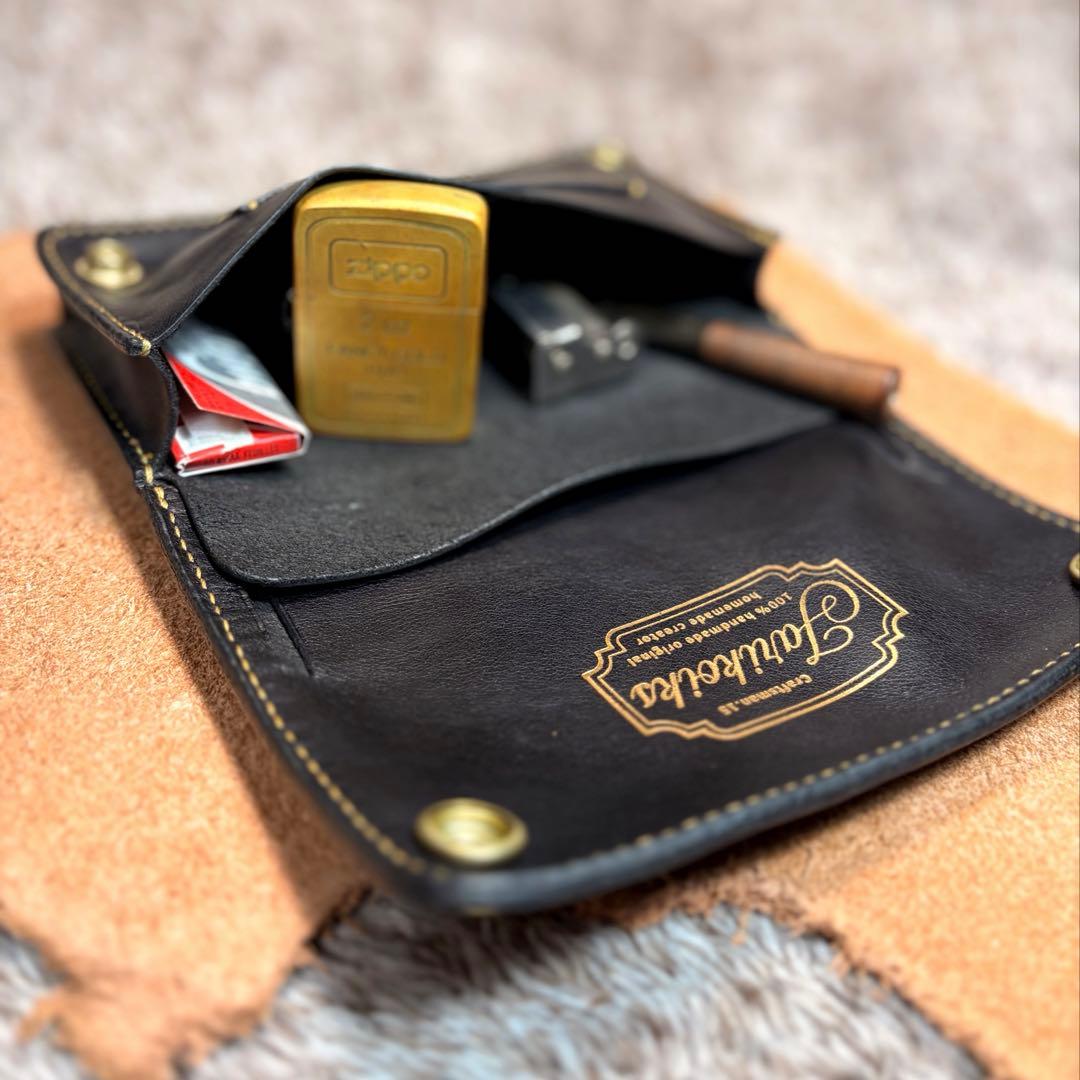 YAMATO ◎柔らかい二つ折りシャグポーチ.牛スムース革◎