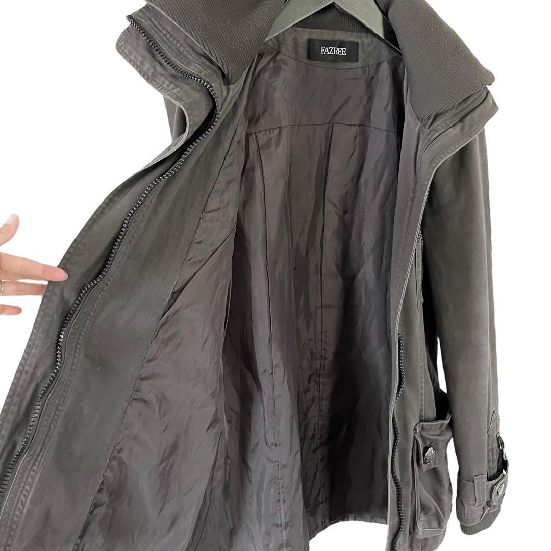 00s y2k グランジ リブ襟 ミリタリー コート 平成ギャル ダブルジップ