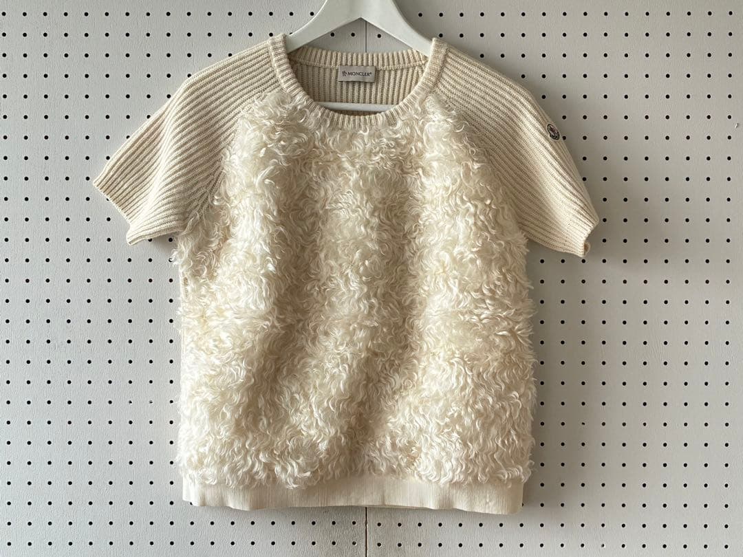 モンクレール　半袖セーター白　mサイズ