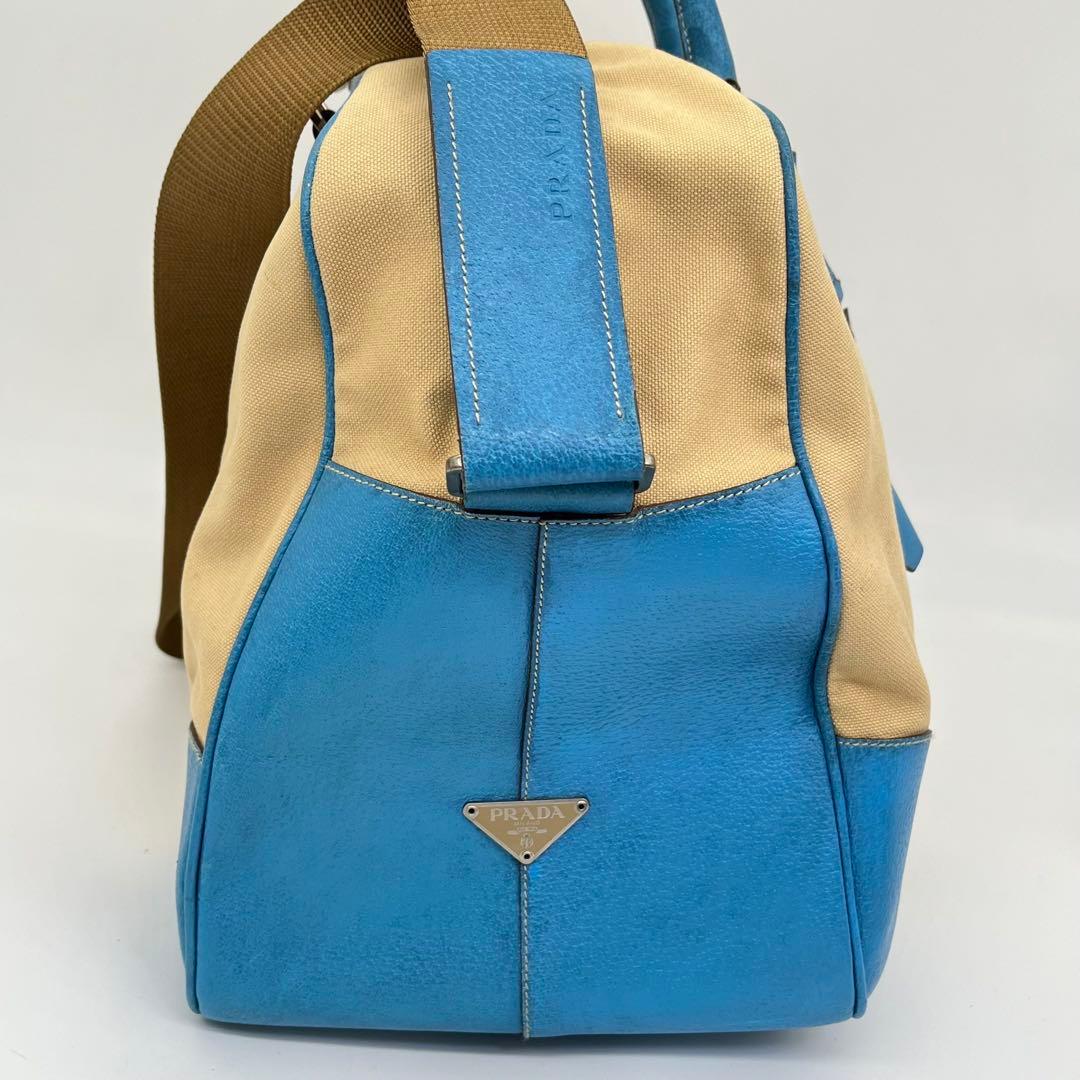 プラダ ボストンバッグ ショルダーバッグ 2way 三角ロゴ チャーム付 大容量