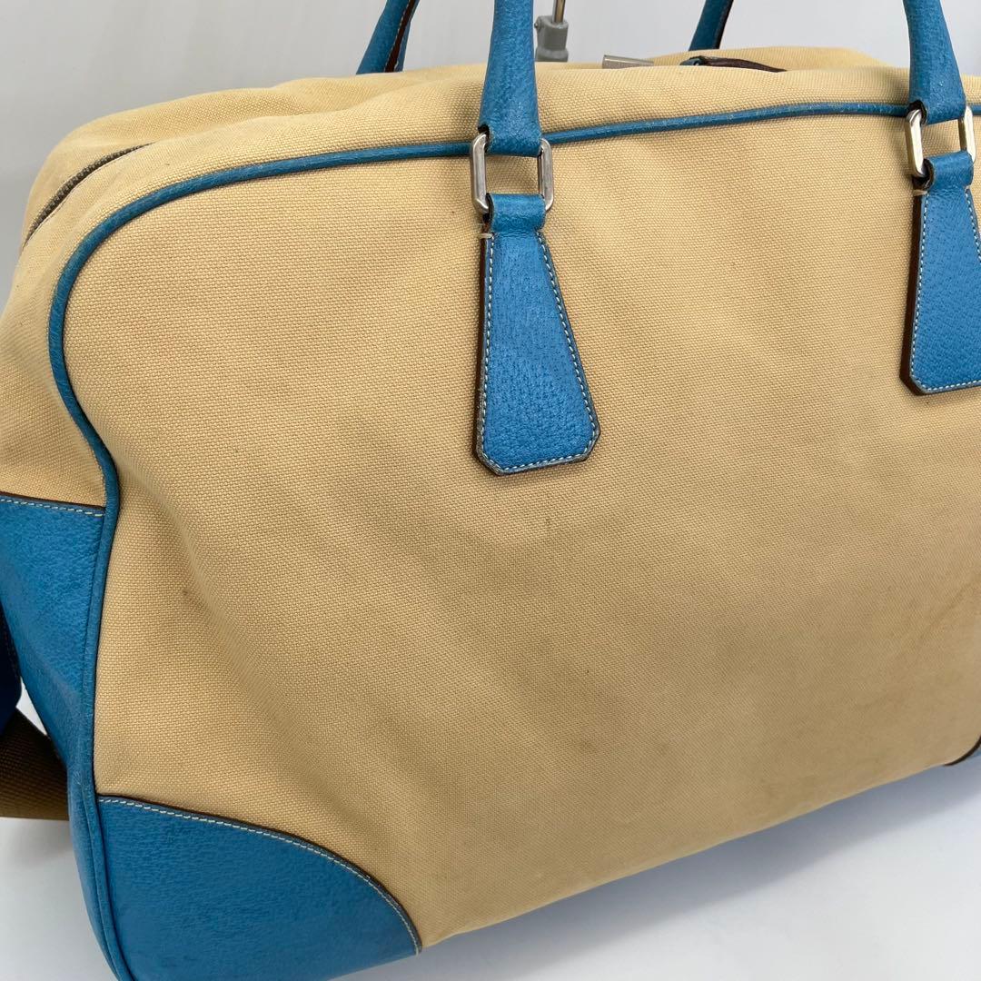 プラダ ボストンバッグ ショルダーバッグ 2way 三角ロゴ チャーム付 大容量