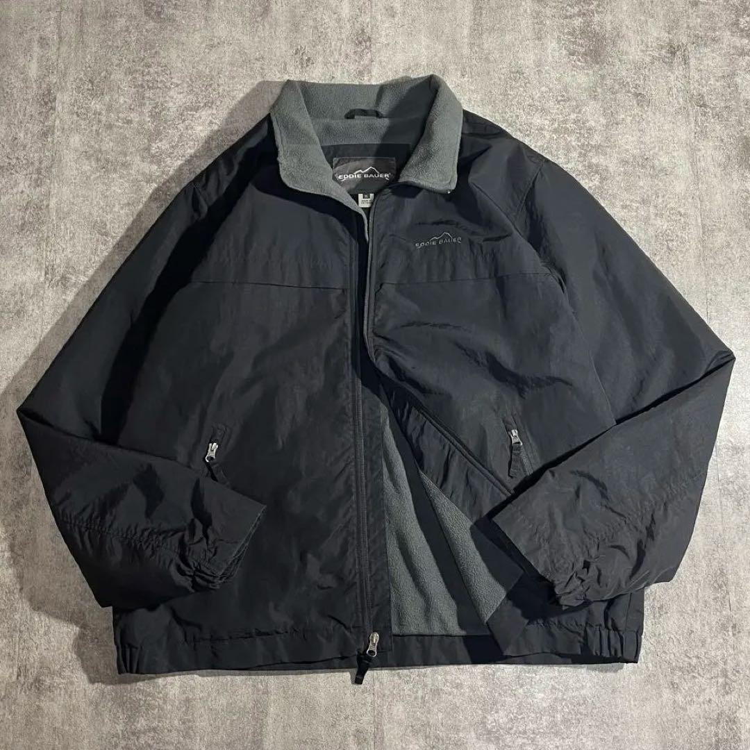 00'sEddie Bauerエディーバウアーウォームアップジャケット黒灰色XL