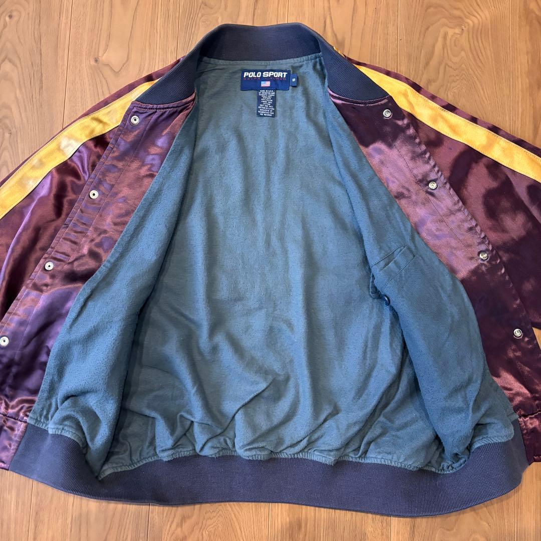 古*】様 美品◎ 90s POLO SPORT サテン スタジャン USA製 ポ