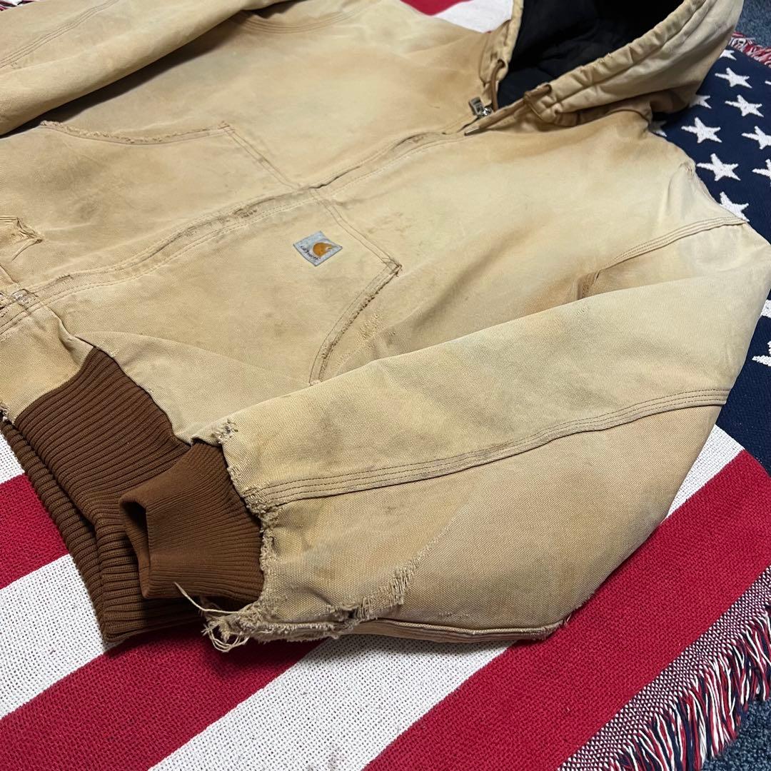 90s Carhartt カーハート ダックアクティブジャケット ベージュ ボロ