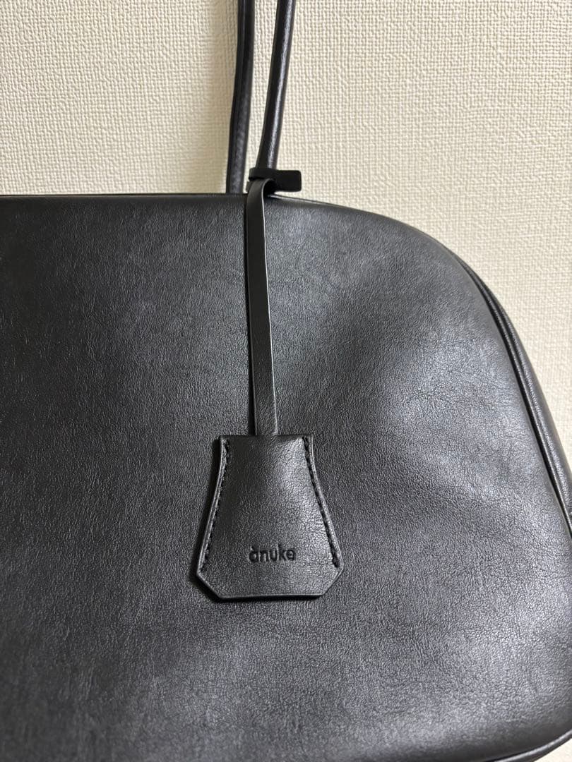 美品 anuke Ecoleather Boston Bagブラック アンヌーク
