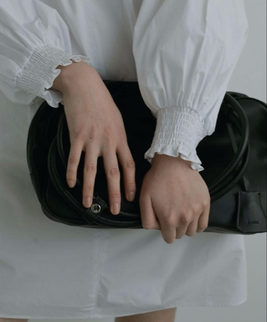 美品 anuke Ecoleather Boston Bagブラック アンヌーク