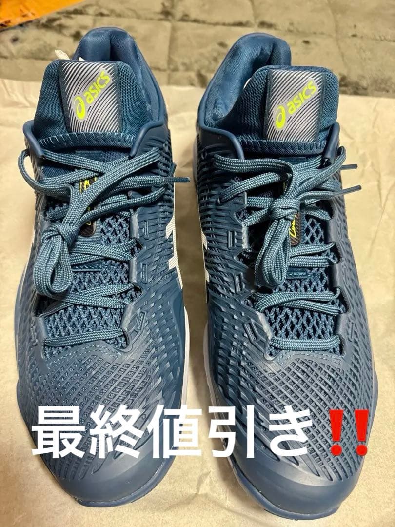 ASICS テニスシューズ ネイビー