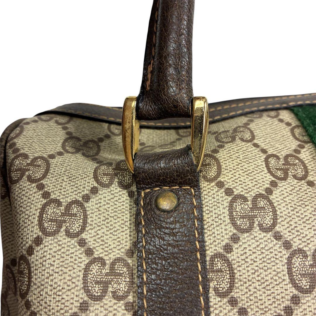 美品✨GUCCI オールドグッチミニボストン シマ シェリーライン