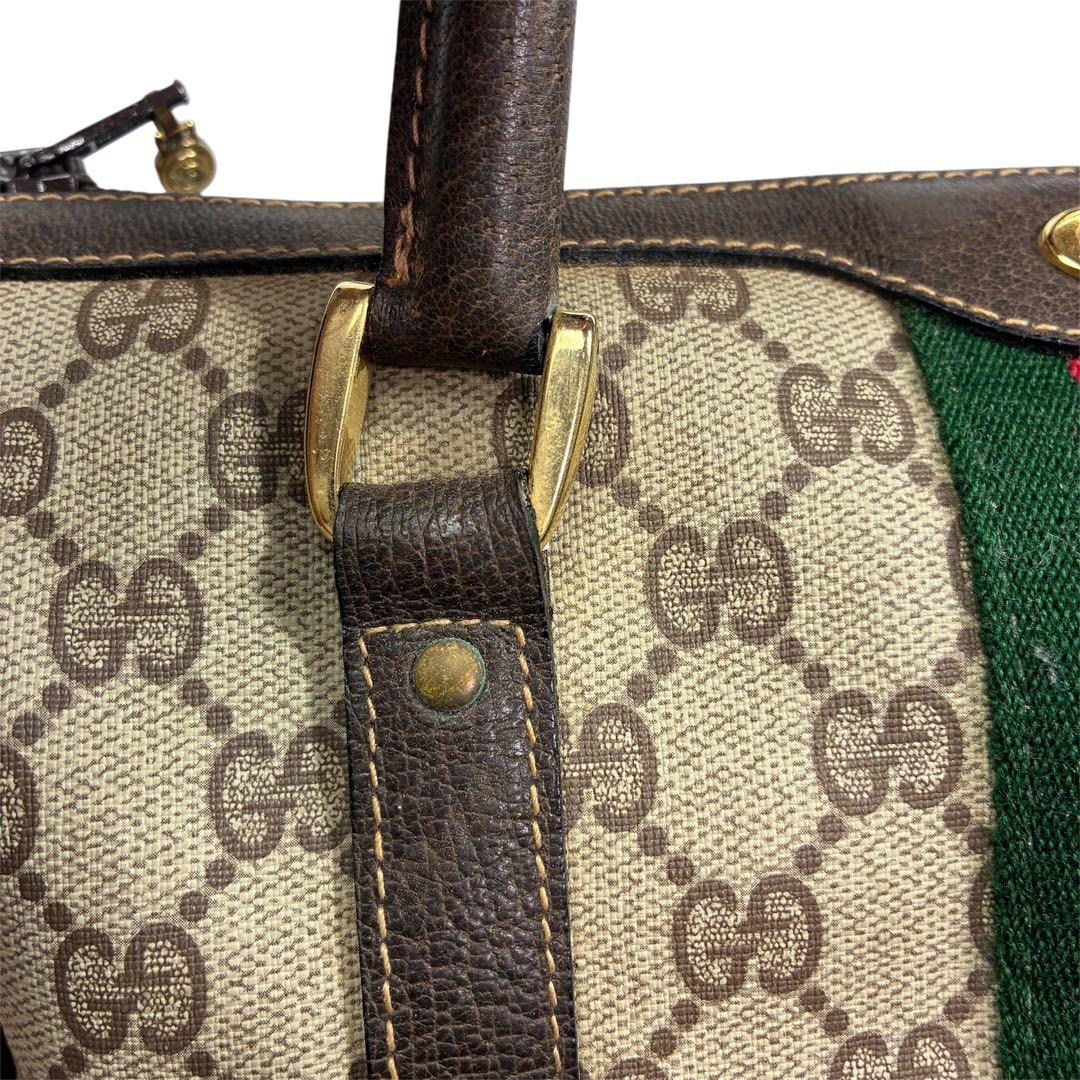 美品✨GUCCI オールドグッチミニボストン シマ シェリーライン