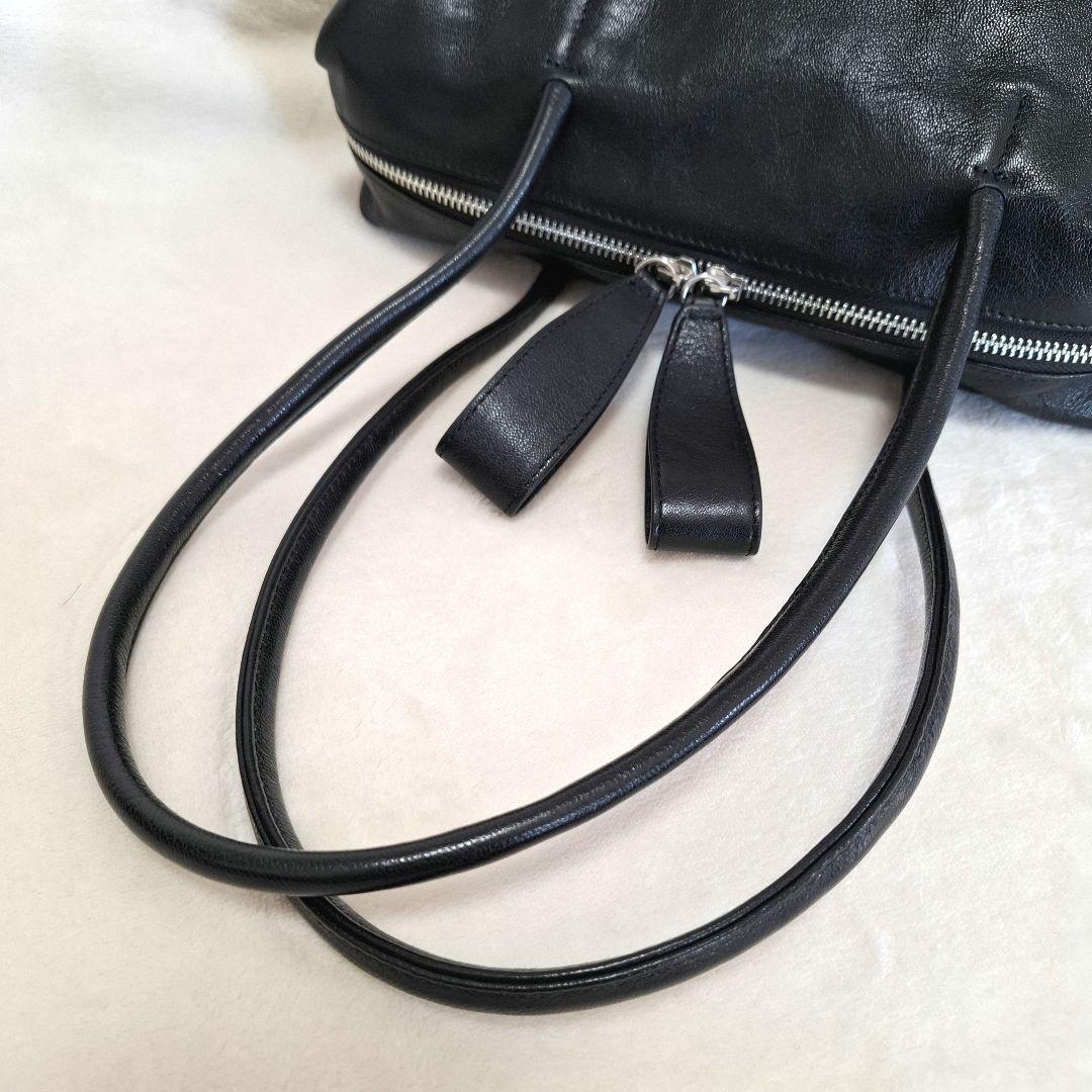 【本革】ear PAPILLONNER ロングハンドルボストンバッグ ブラック