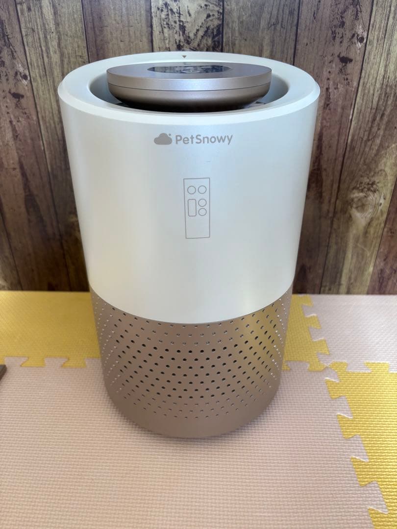 中古 Pety 空気清浄機 円筒形 ホワイト/ゴールド
