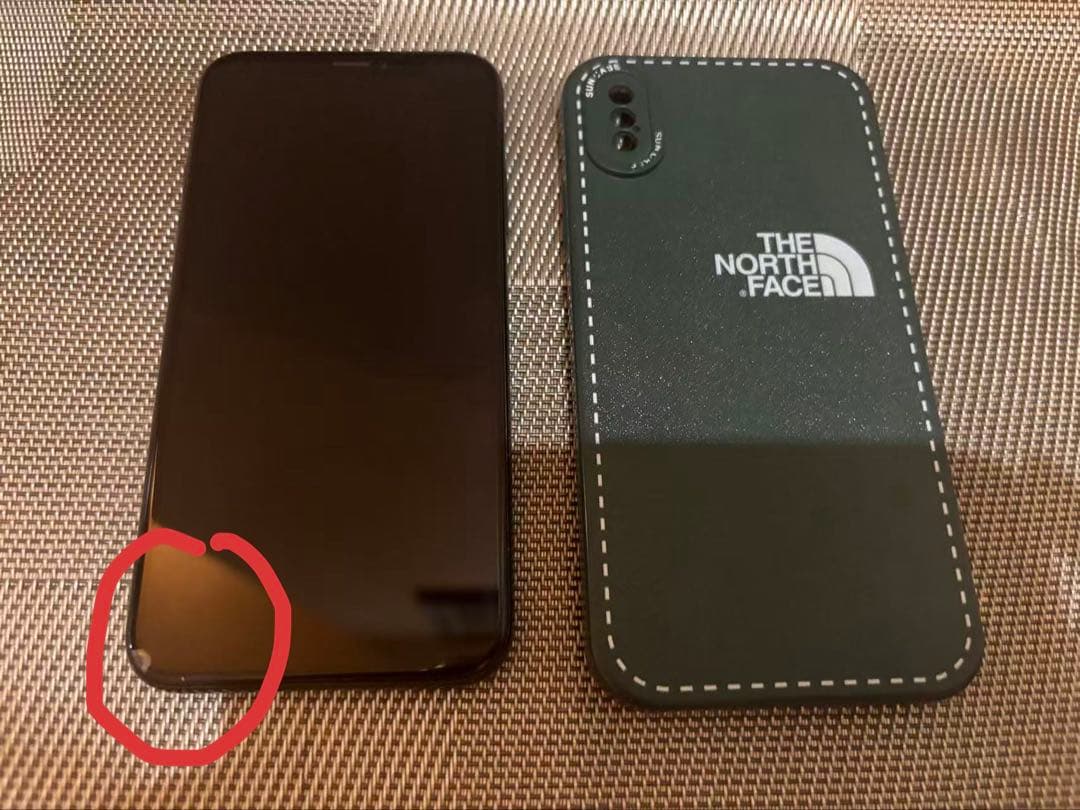 iPhone X スペースグレー + ケース付き256GB