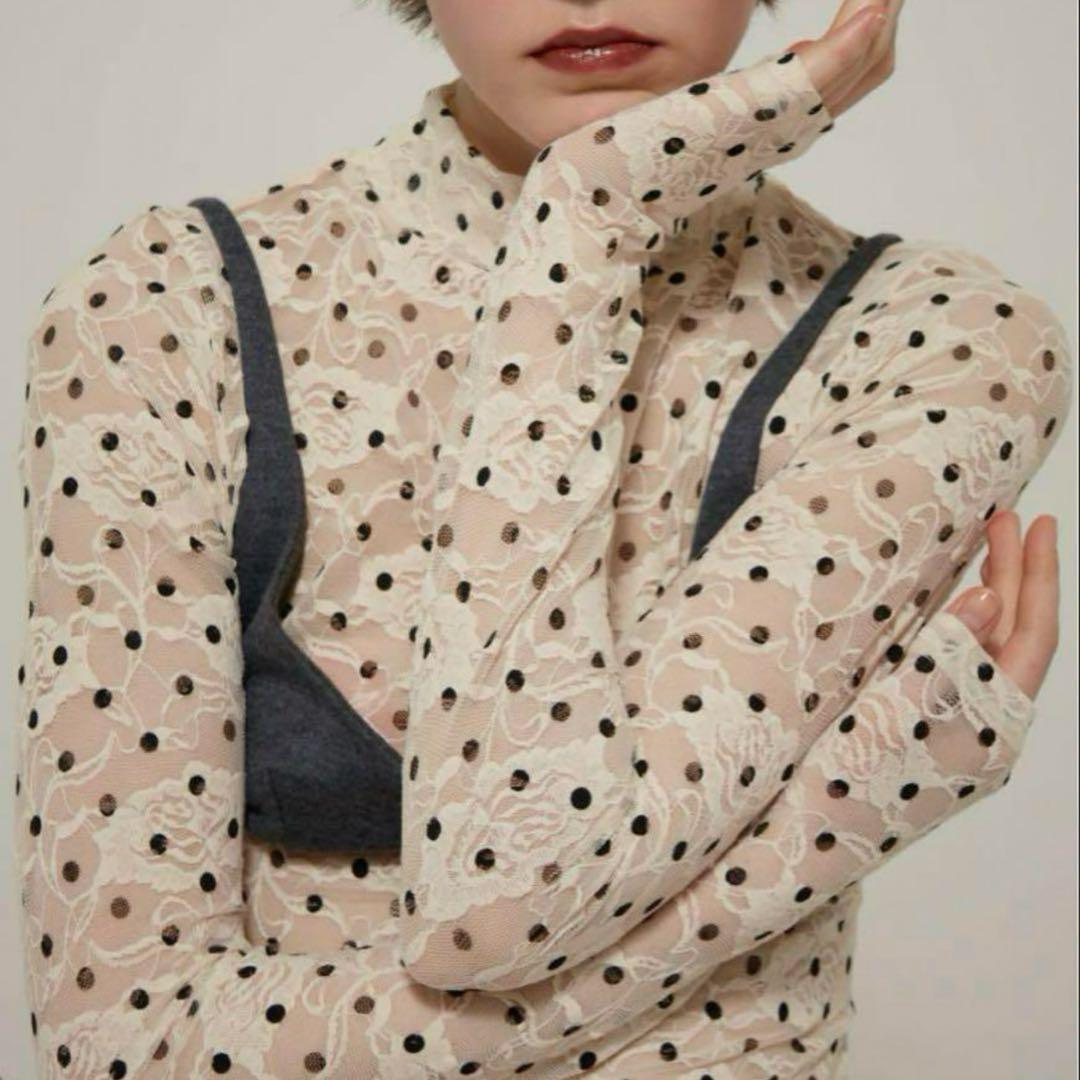 【お値下げ中！】POPPY DOT LACE SEE-THROUGH トップス