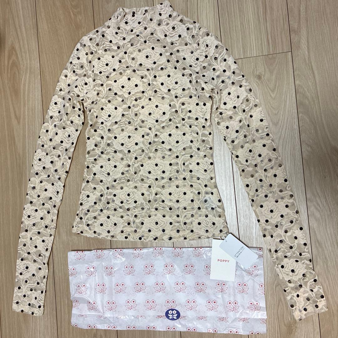 【お値下げ中！】POPPY DOT LACE SEE-THROUGH トップス