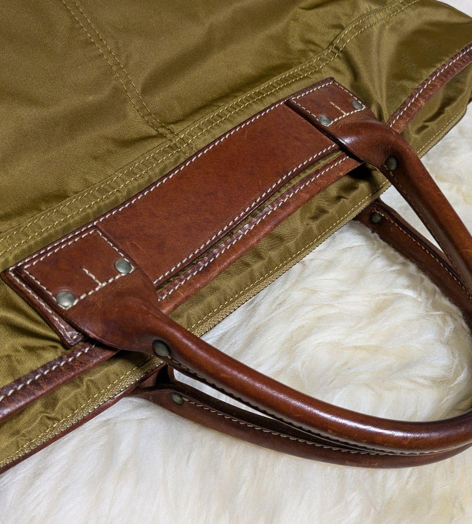 【レア】Felisi フェリージ 大きめビジネスバッグ カーキ2色使い