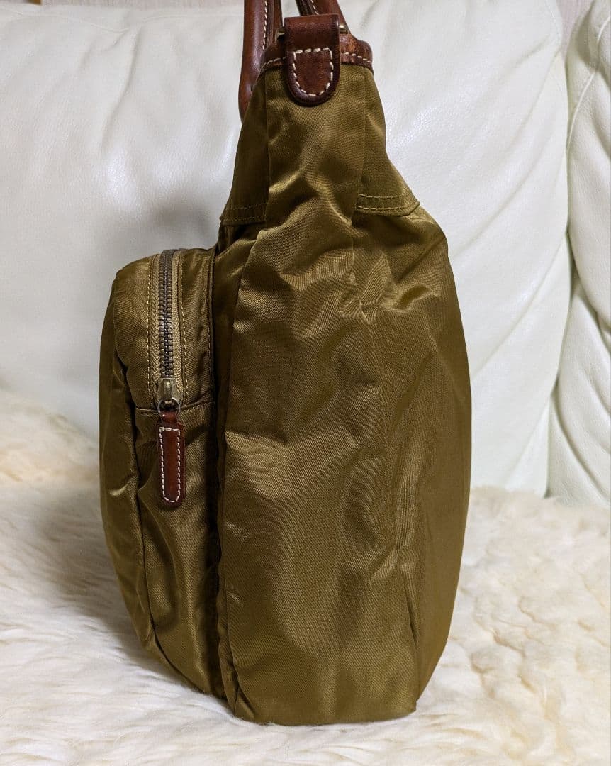 【レア】Felisi フェリージ 大きめビジネスバッグ カーキ2色使い