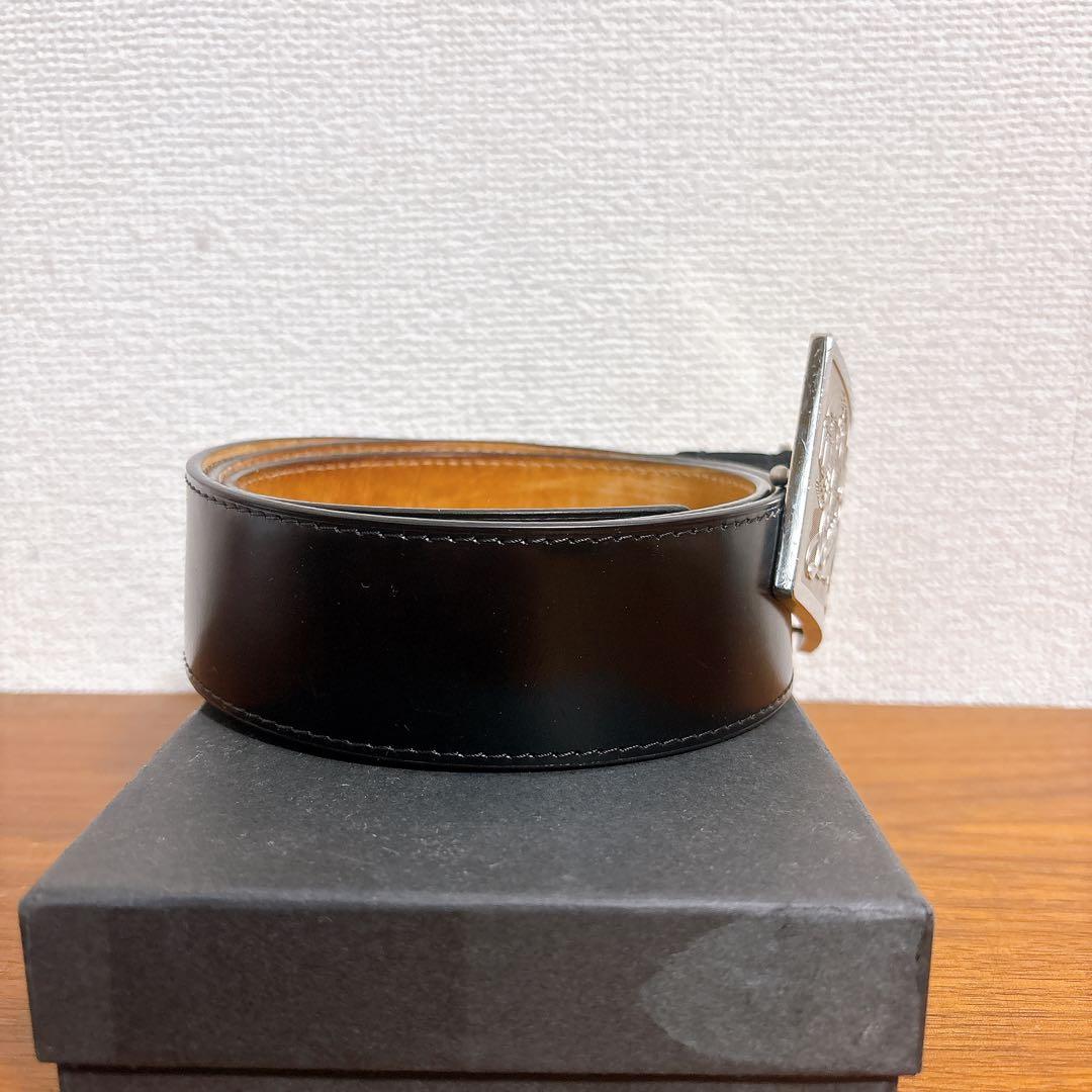 Louis Vuitton ルイヴィトン レザー ベルト ブラック プレート
