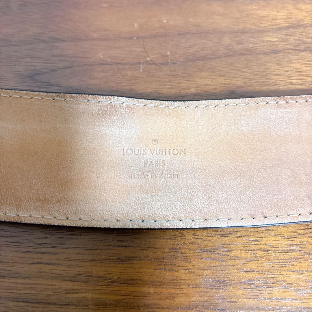 Louis Vuitton ルイヴィトン レザー ベルト ブラック プレート