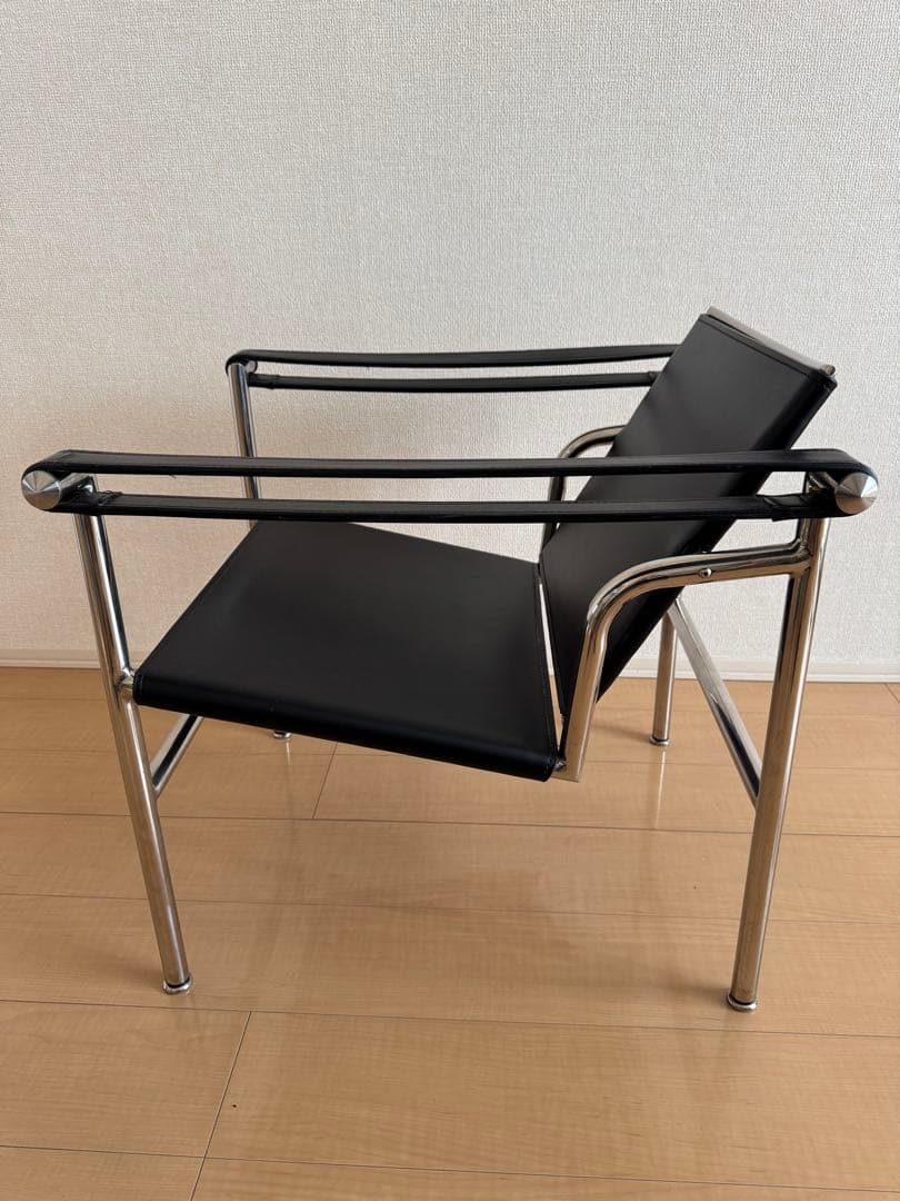 ル・コルビジェ　LC1　スリングチェア　リプロダクト　本革レザー　ブラック　黒