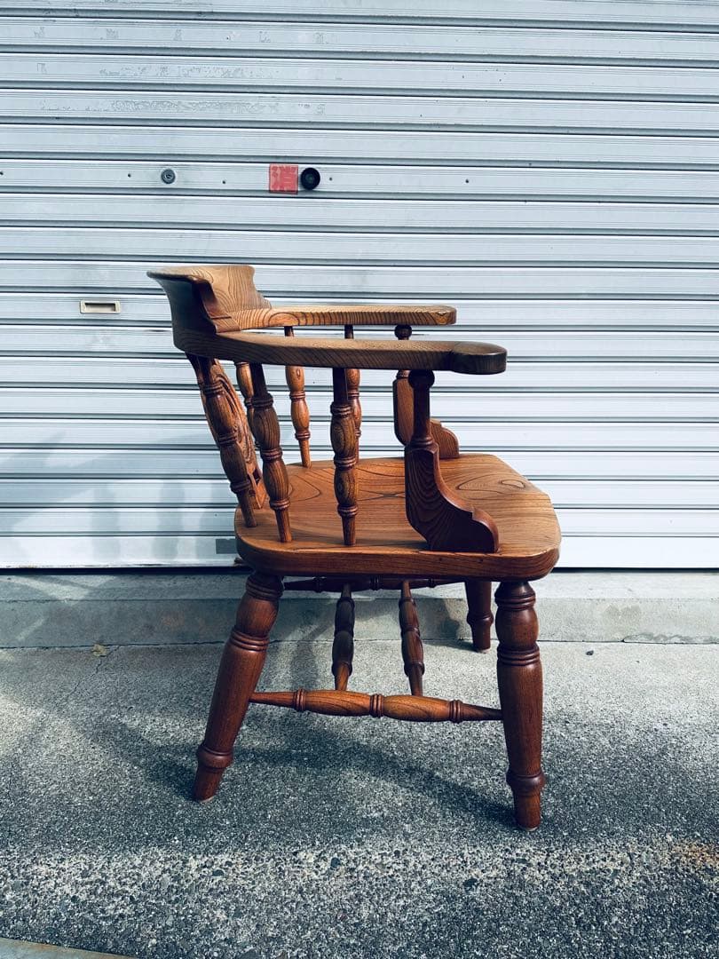松本民芸家具　大キャプテンチェアー　欅に漆塗り　最上級　ウィンザーチェアー　椅子