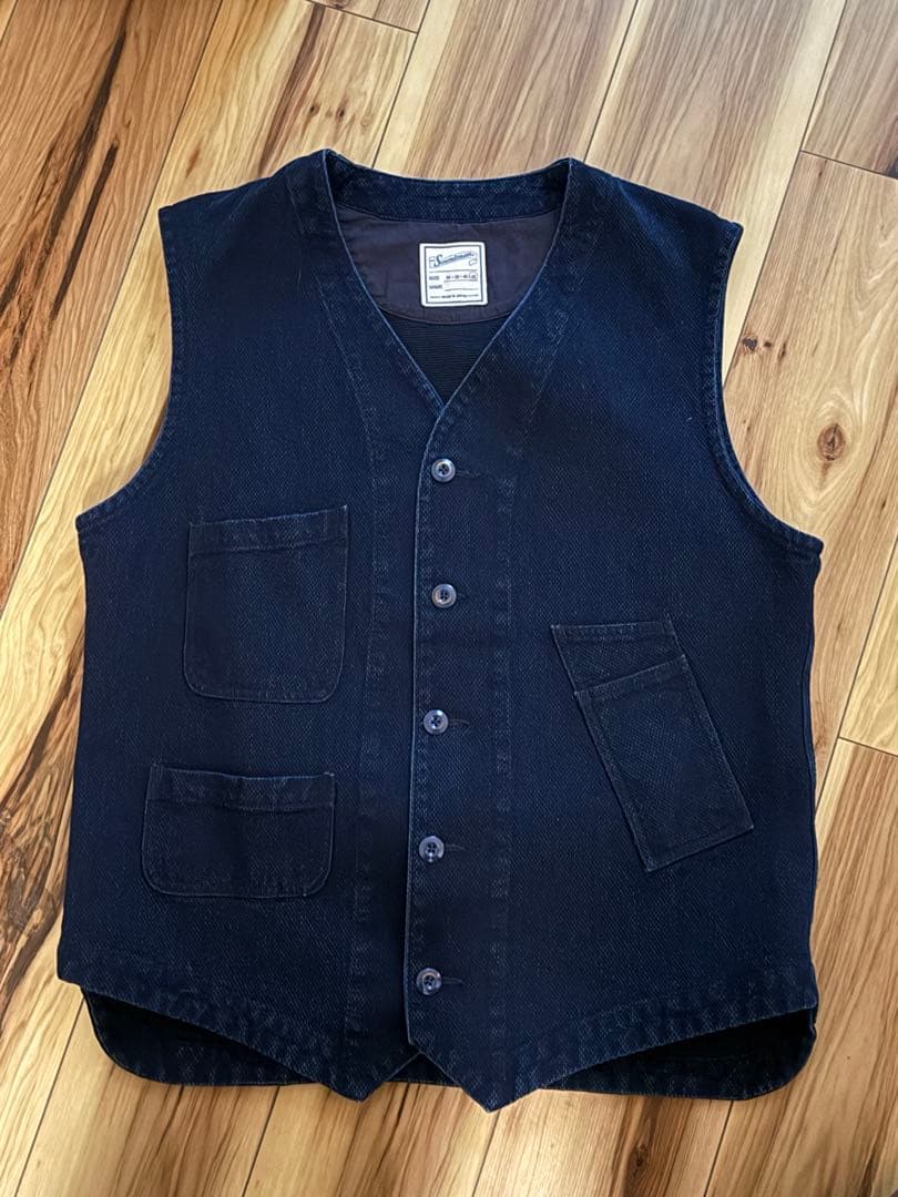 極希少 Soundman インディゴ染め刺し子 ベスト 42