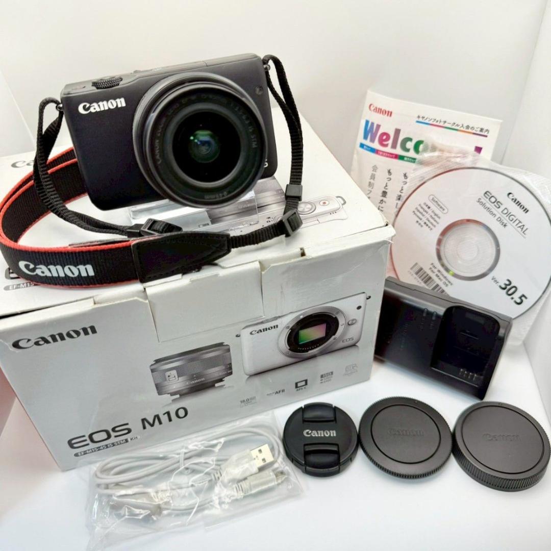 【箱付：美品】Canon EOS M10 ズームキット ブラック 819-14