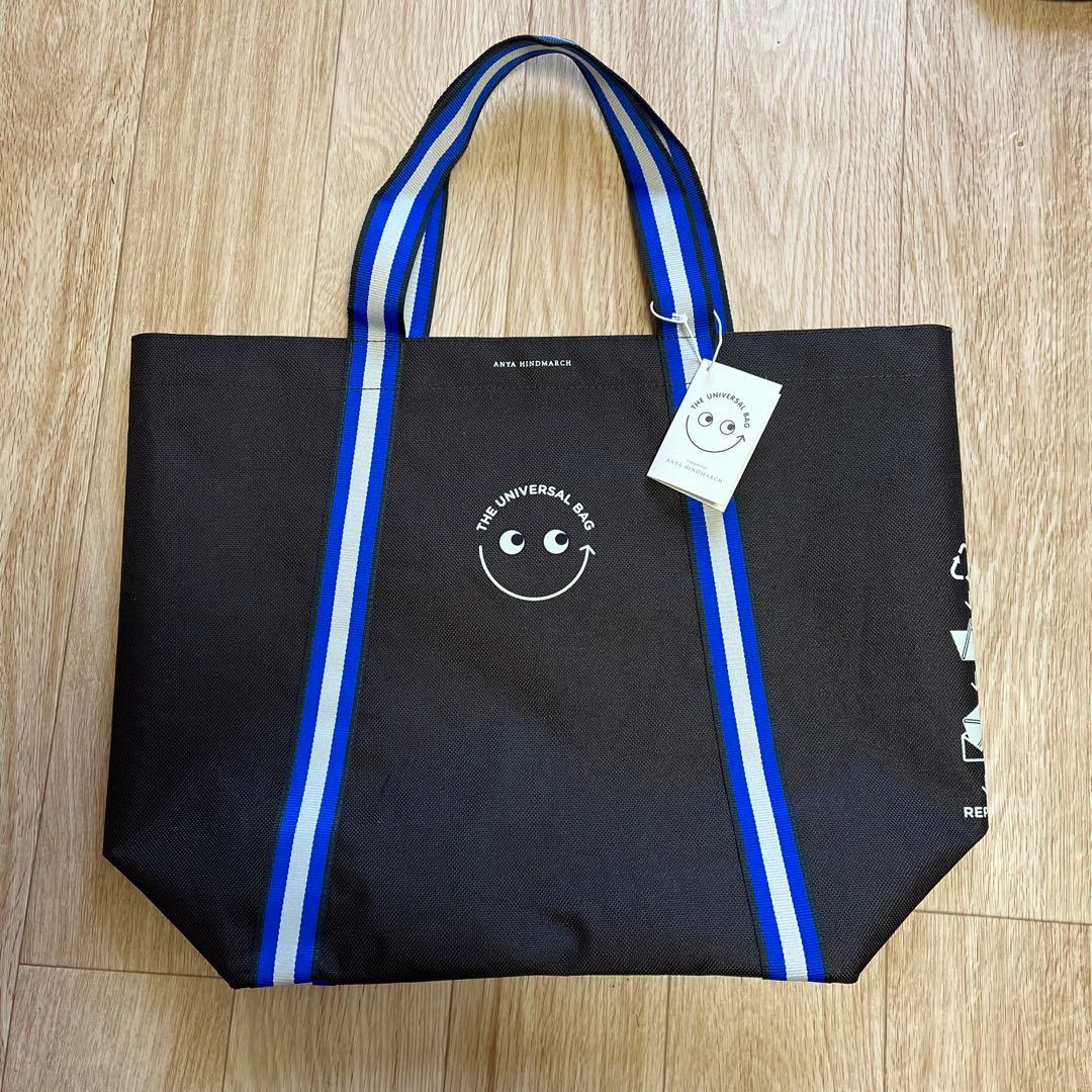 【アニヤハインドマーチ】ユニバーサル　エコバッグ　　大　ブラウン　チョコレート