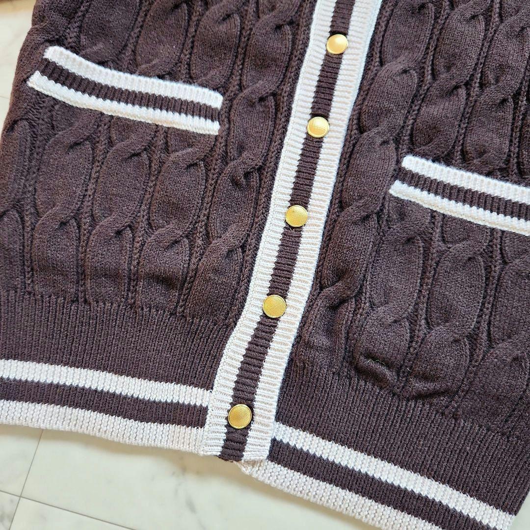 美品 トラディショナルウェザーウェア カーディガン 茶色 ゆったりめ 金ボタン