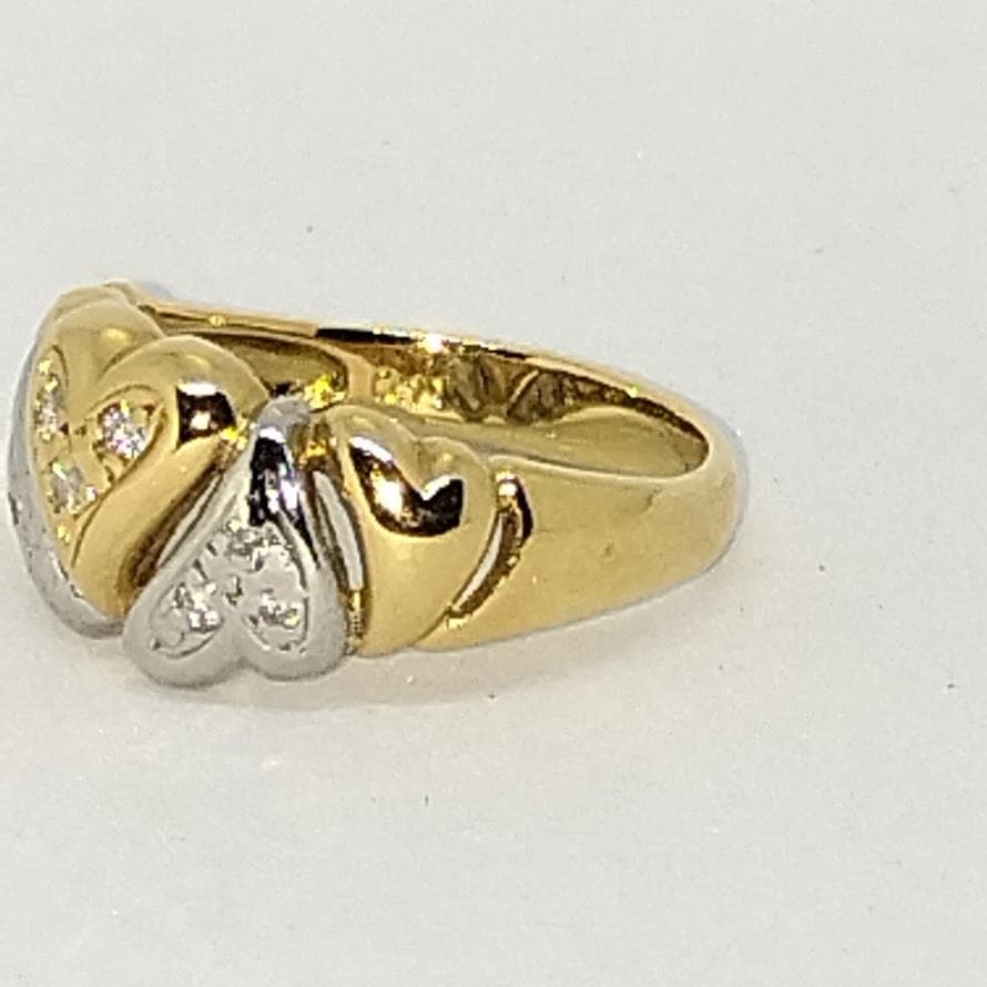 ゴールドリング プラチナダイヤ付