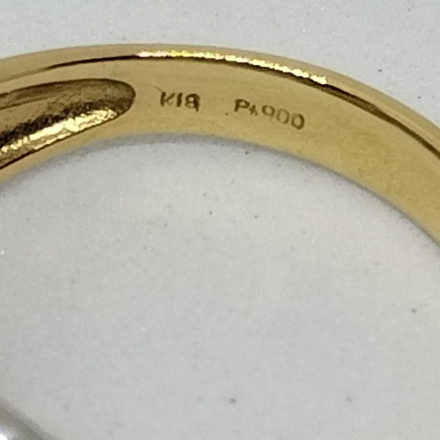 ゴールドリング プラチナダイヤ付