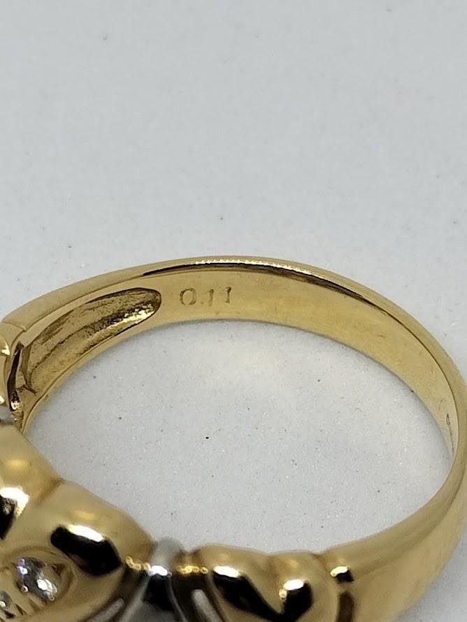 ゴールドリング プラチナダイヤ付