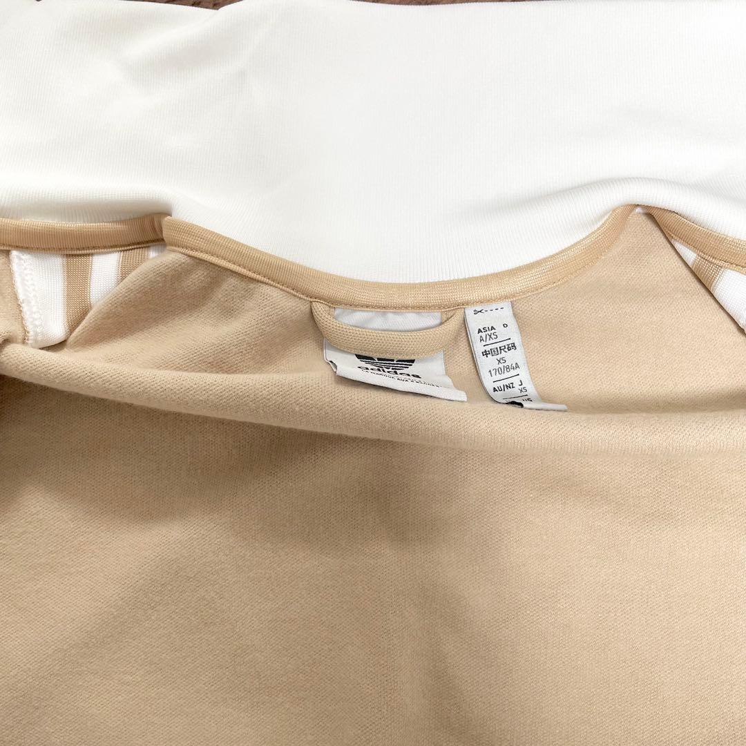 極美品adidas アディダス トラックジャケット ベージュ XS トレフォイル