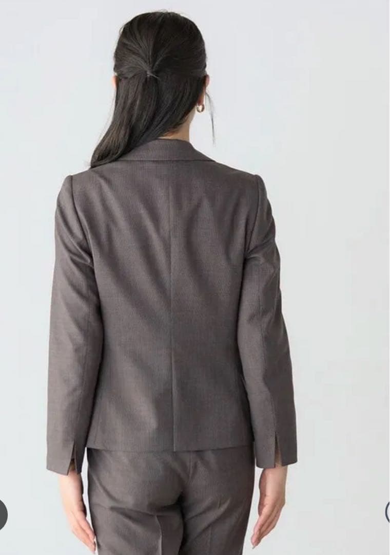 洗えるキレイスーツ 360°キレイ テーラードジャケット 茶 セットアップ上下