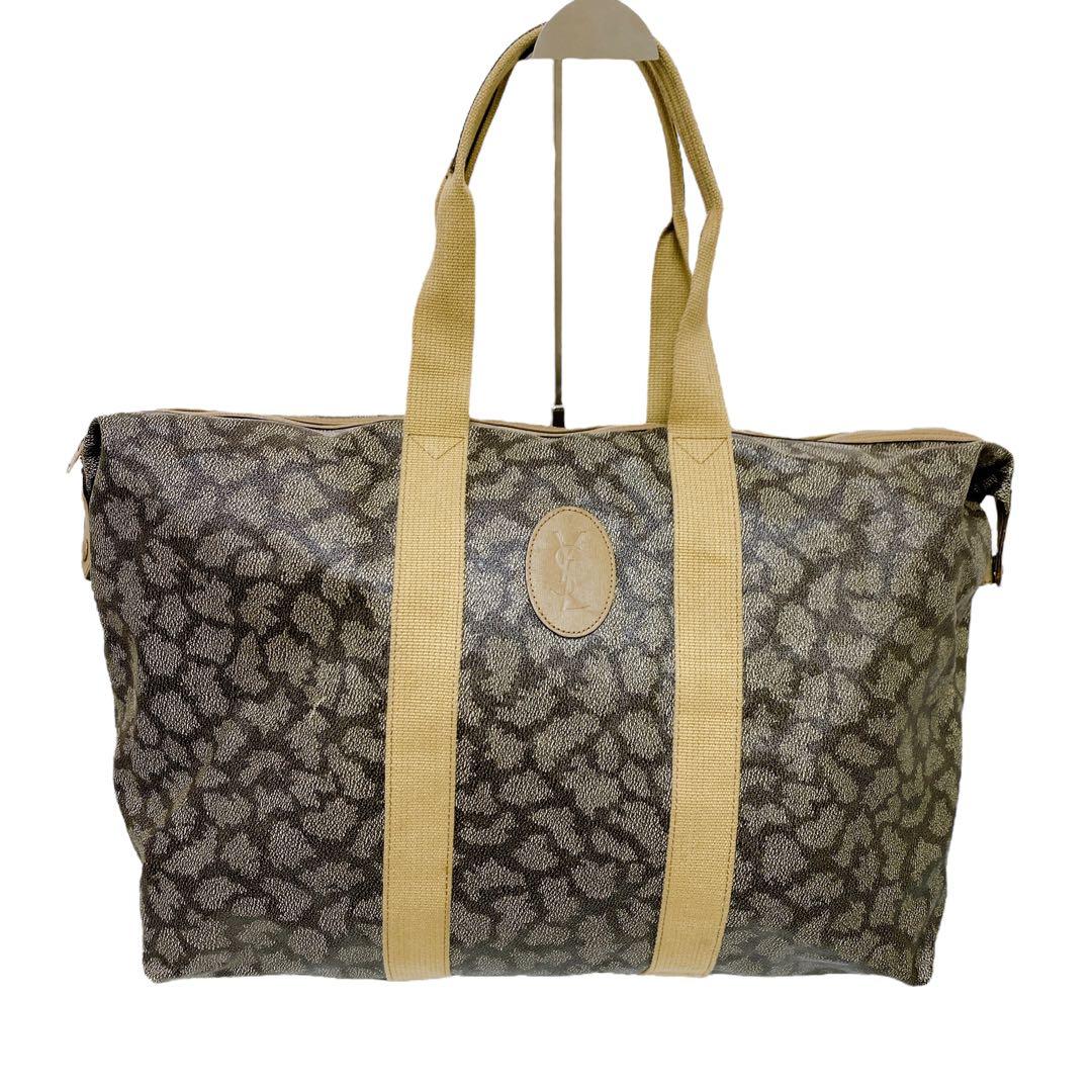 YVES SAINT LAURENT ジラフ柄 ボストンバッグ ポーチ