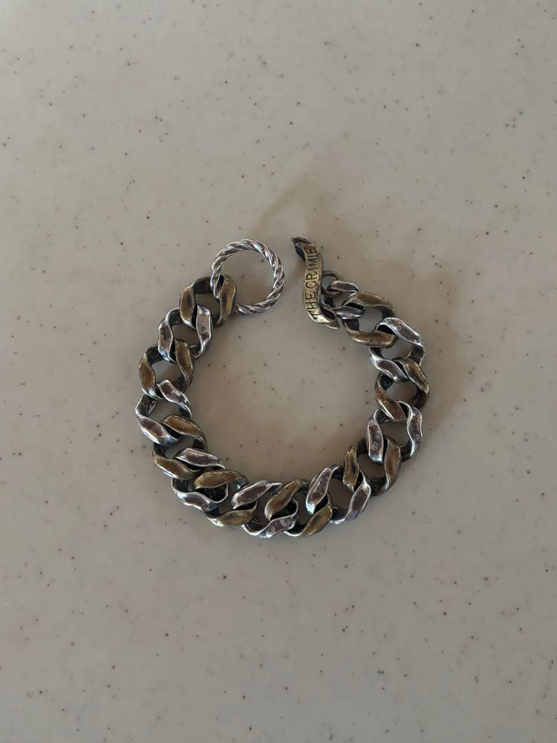 THE CRIMIE チェーンブレスレットシルバー×ブラス 重厚感◎