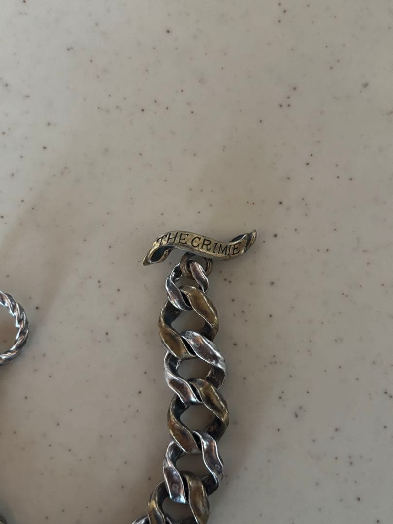 THE CRIMIE チェーンブレスレットシルバー×ブラス 重厚感◎